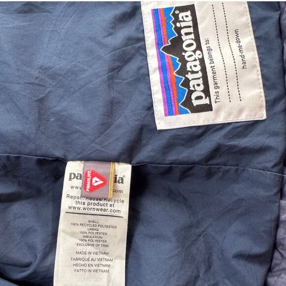 Patagonia Kids Nano Puff Primaloft Jacket Size M (10) Diamond Quilted Navy Blue - Picture 10 of 11